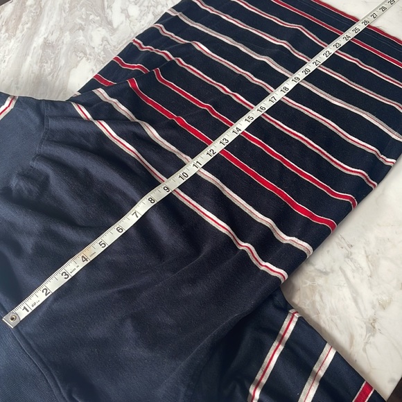 Balenciaga striped long sleeve polo shirt in navy, red, black and tan - small - Picture 11 of 12